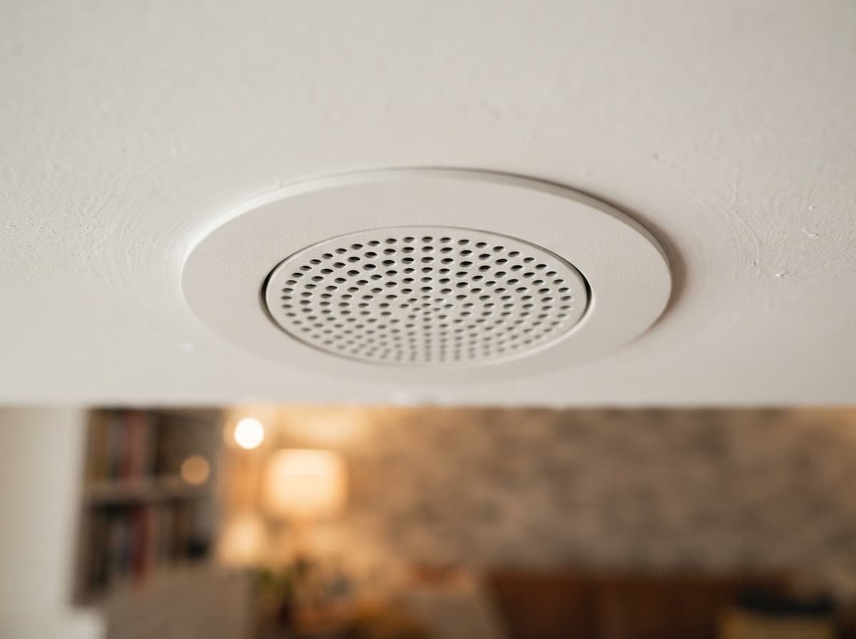 Close-up of a ceiling ventilation grille — fresh air without drafts